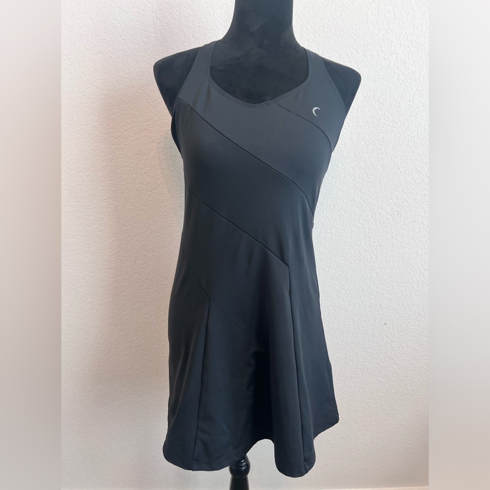 ZYIA ACTIVE Black A-Line Tempo CrissCross Back Dress Size Medium